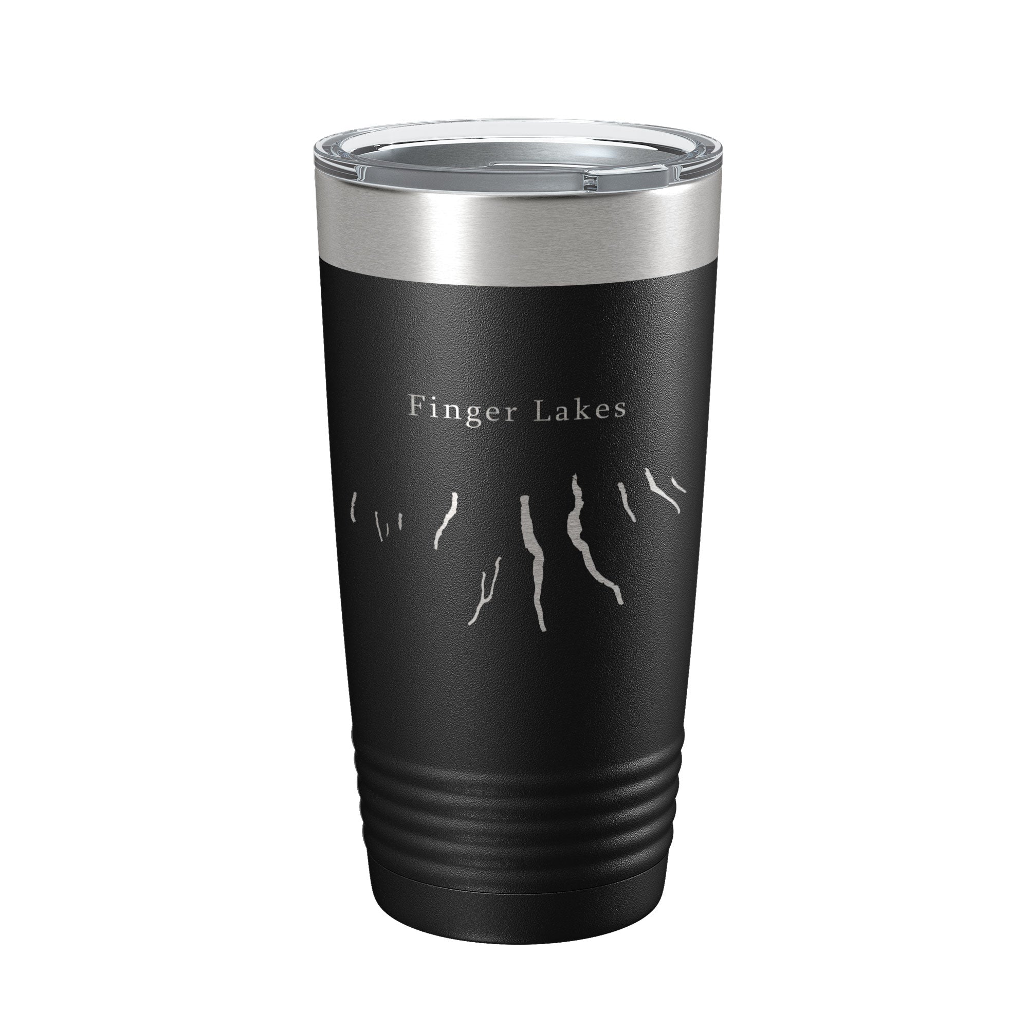 Finger Lakes Map Tumbler Travel Mug Insulated Laser Engraved Coffee Cup New York 20 oz-0